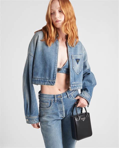 prada jean jacket cropped